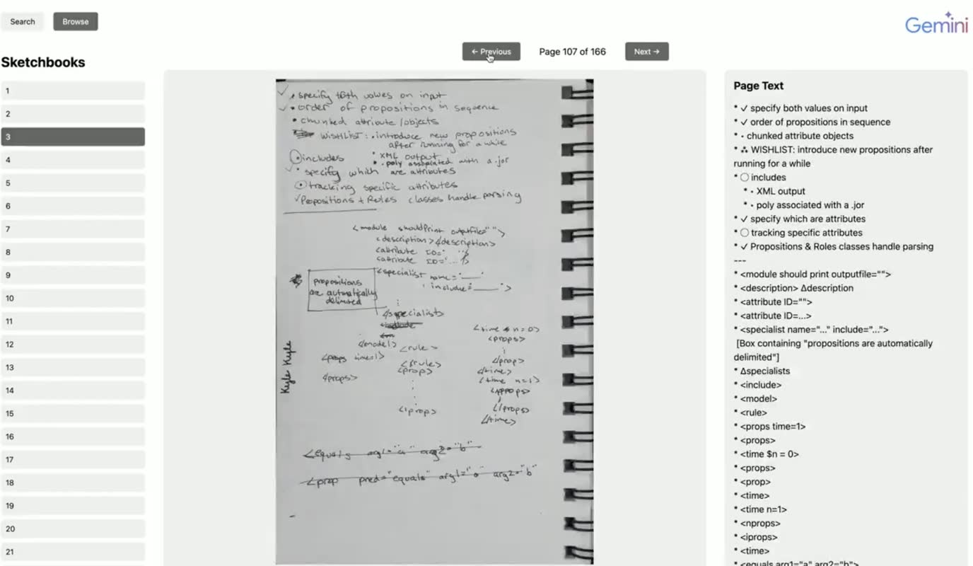 Gemini Sketchbook Search